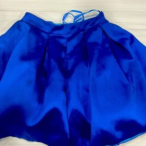 Faviana Cobalt Blue Knee Length Skirt with Pockets
